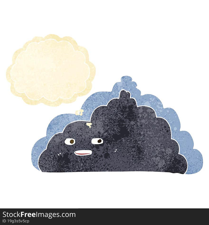 cartoon cloud with thought bubble