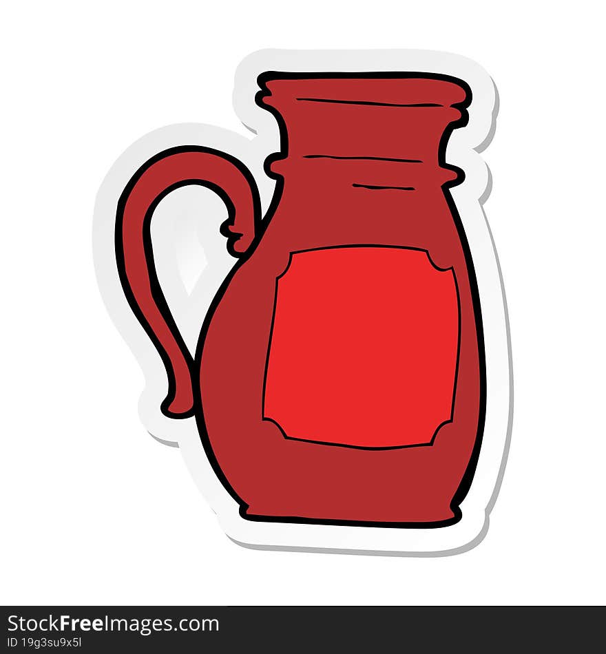 Sticker Of A Cartoon Jug