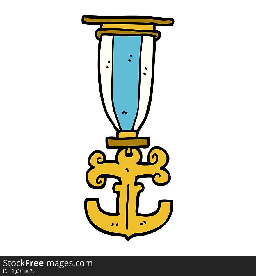 cartoon doodle sailor medal