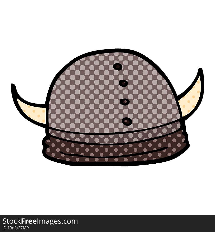 Cartoon Doodle Viking Helmet