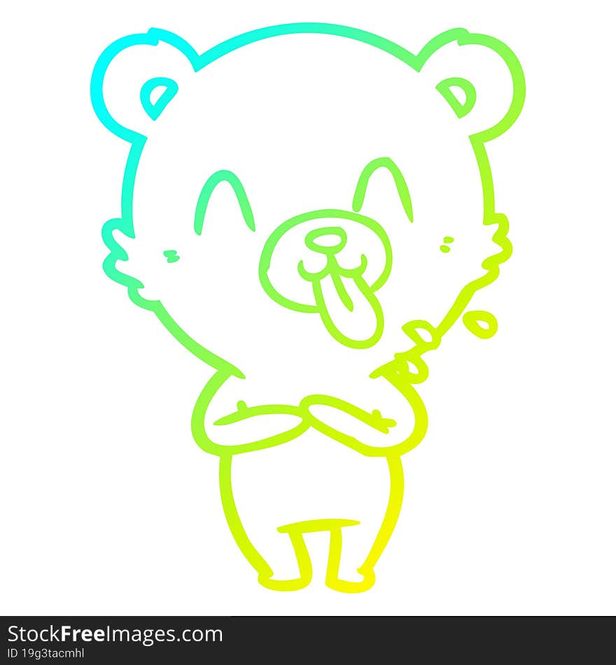 cold gradient line drawing rude cartoon bear