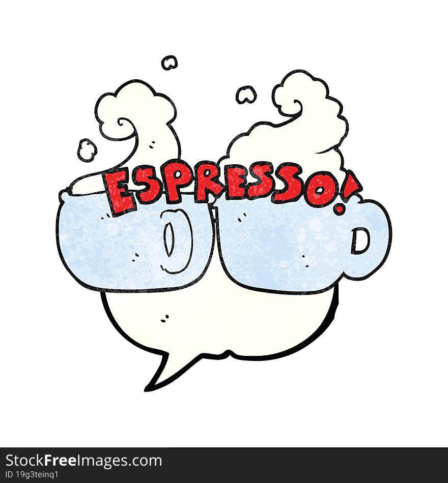 freehand speech bubble textured cartoon espresso