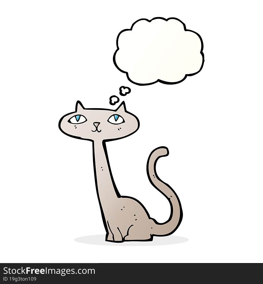 Cartoon Cat With Thought Bubble