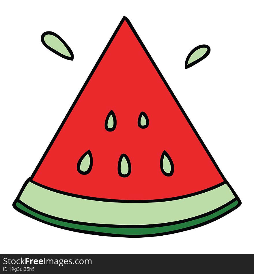 quirky hand drawn cartoon watermelon