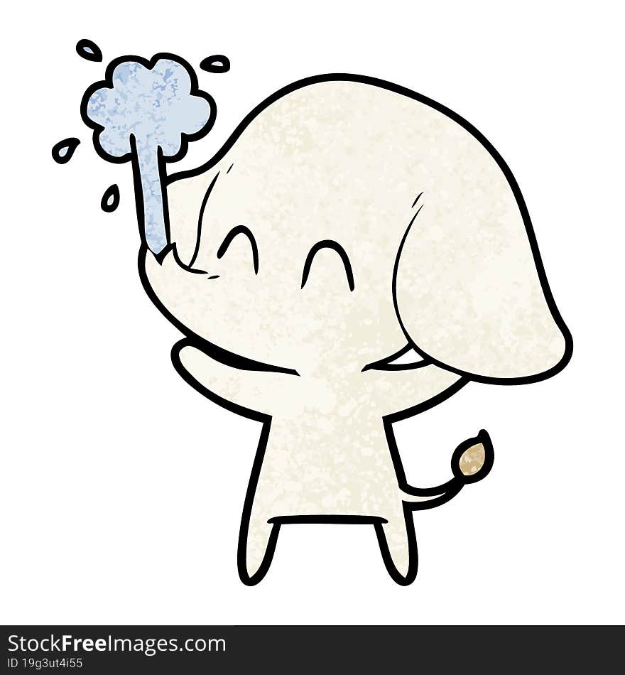 cute cartoon elephant spouting water. cute cartoon elephant spouting water