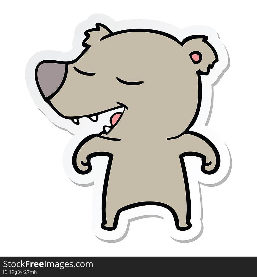 Sticker Of A Cartoon Bear