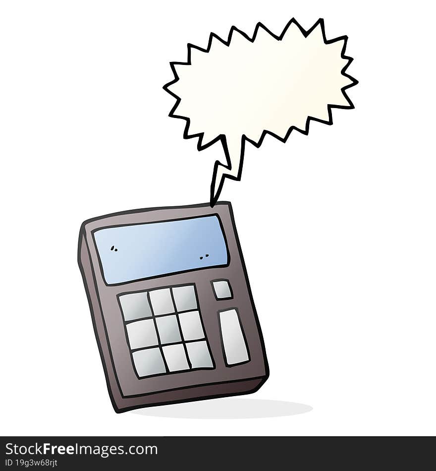 freehand drawn speech bubble cartoon calculator