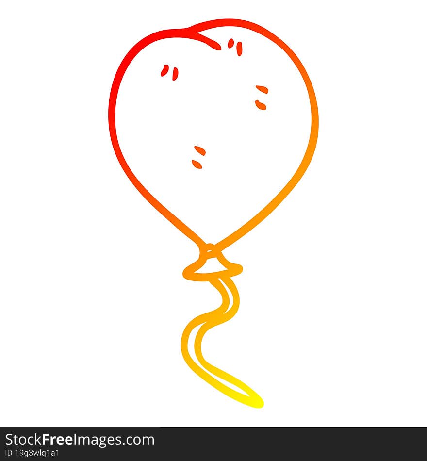 Warm Gradient Line Drawing Cartoon Balloon