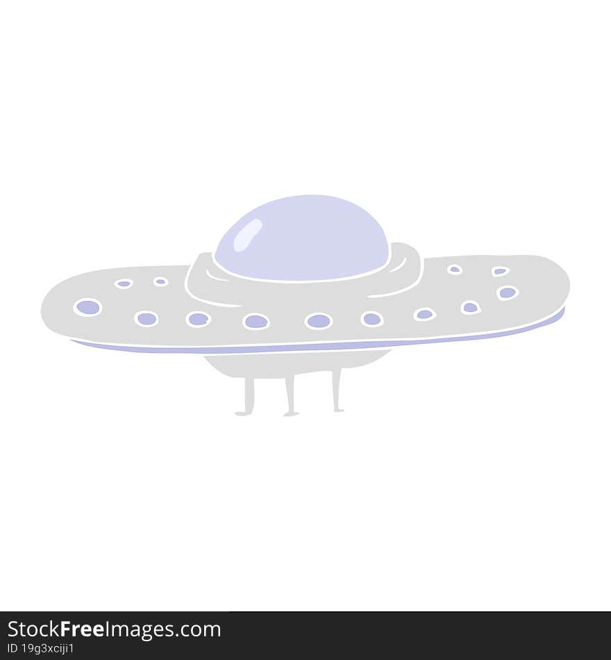 flat color illustration of a cartoon flying saucer