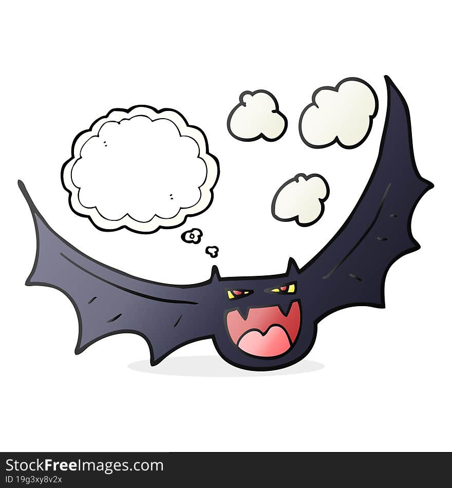 Thought Bubble Cartoon Halloween Bat