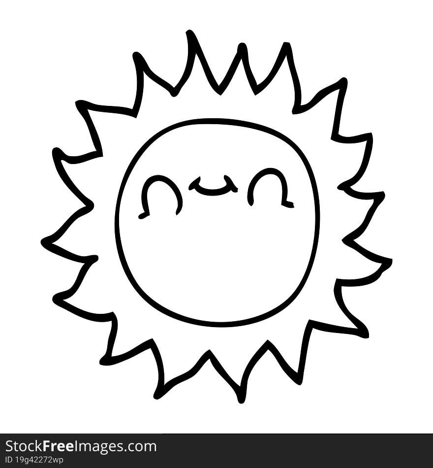 Line Drawing Cartoon Sunshine