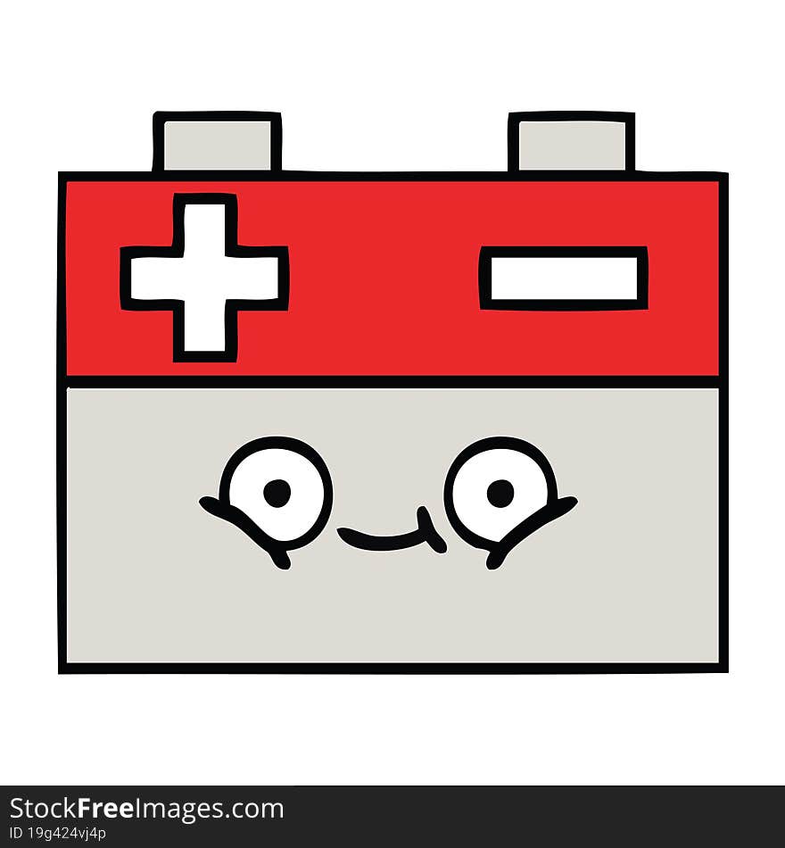 cute cartoon of a car battery. cute cartoon of a car battery