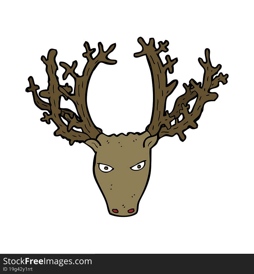 cartoon stag head