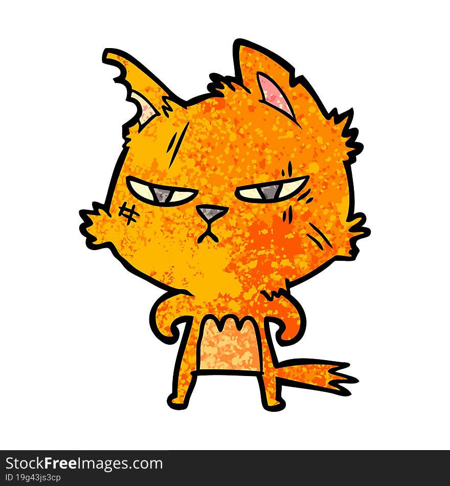 tough cartoon cat. tough cartoon cat