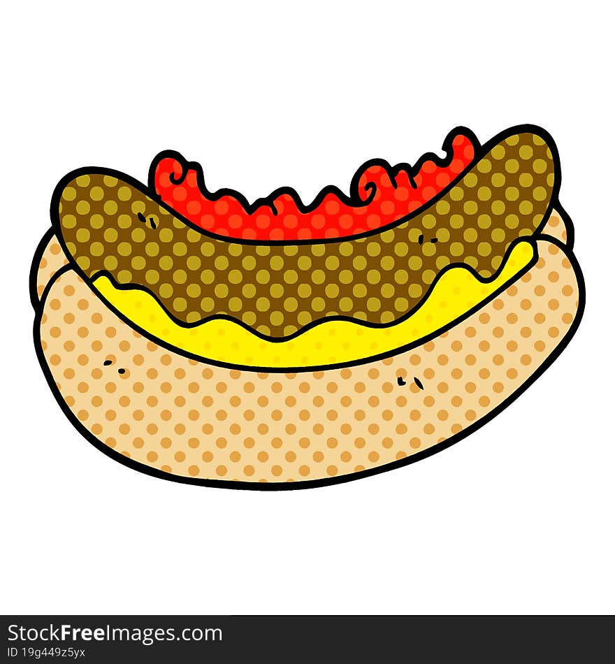 Cartoon Doodle Of A Hotdog