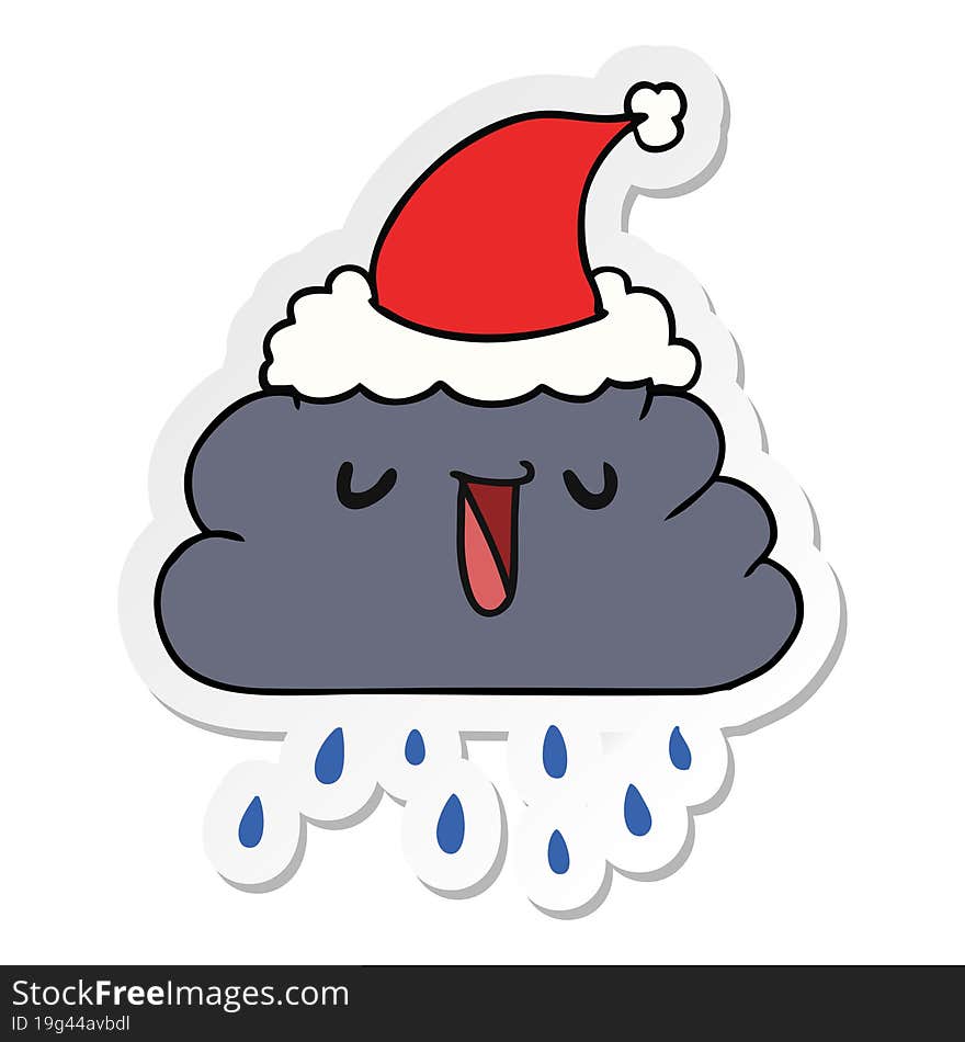 christmas sticker cartoon  kawaii rain cloud