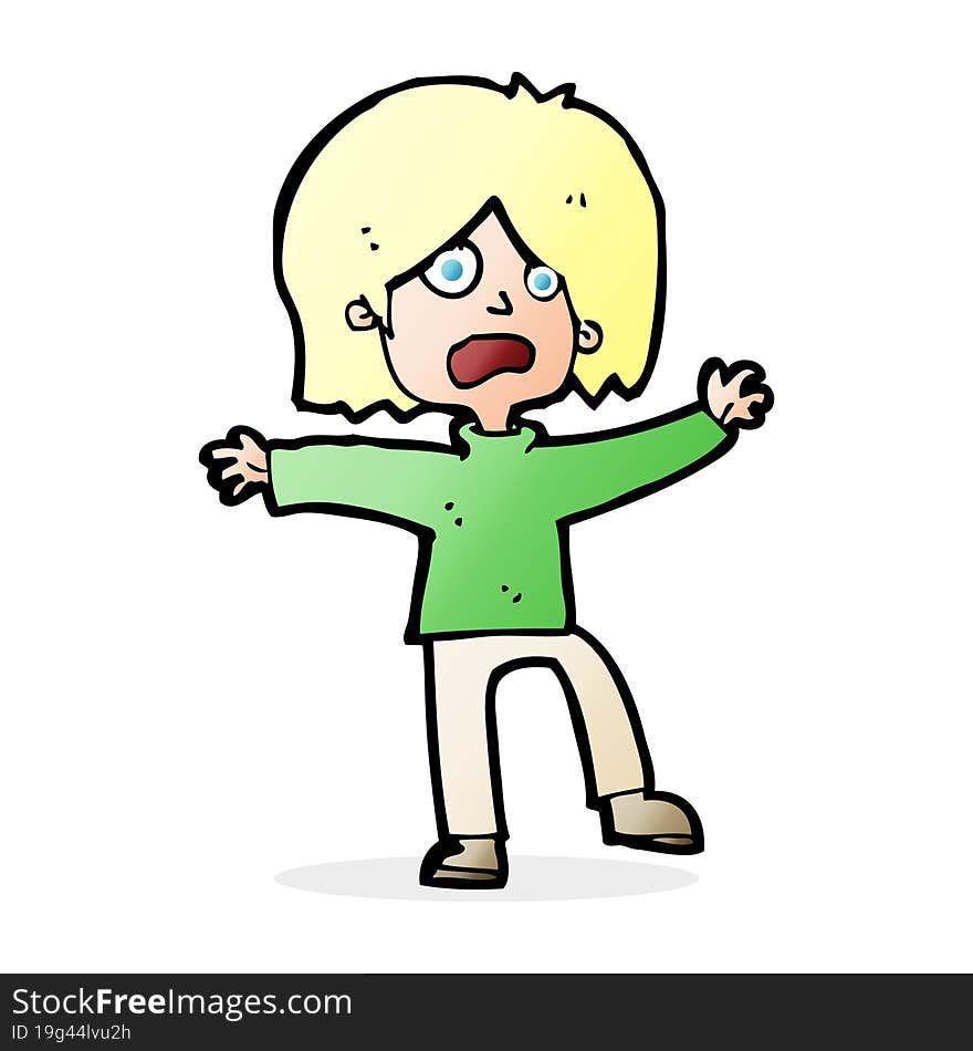 cartoon unhappy person