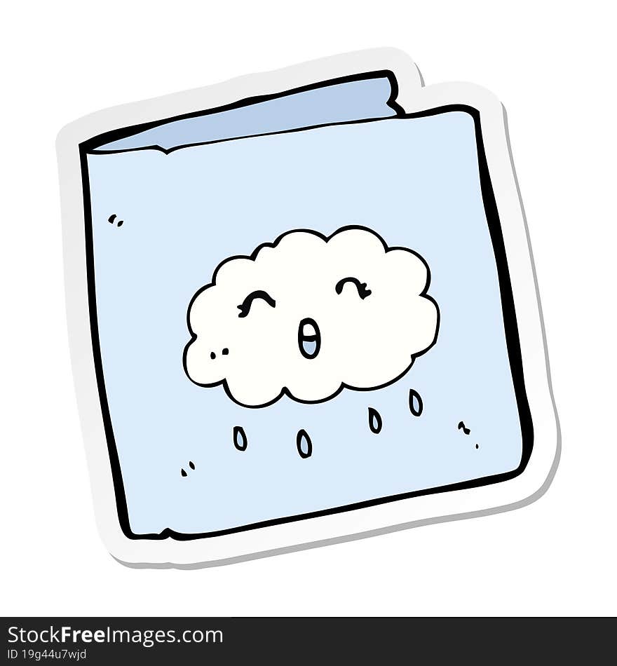 sticker of a cartoon card with cloud pattern