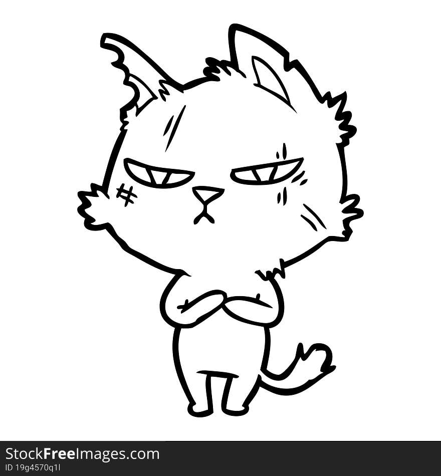 tough cartoon cat. tough cartoon cat