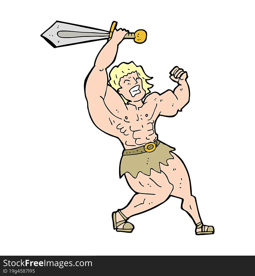 Cartoon Barbarian Hero