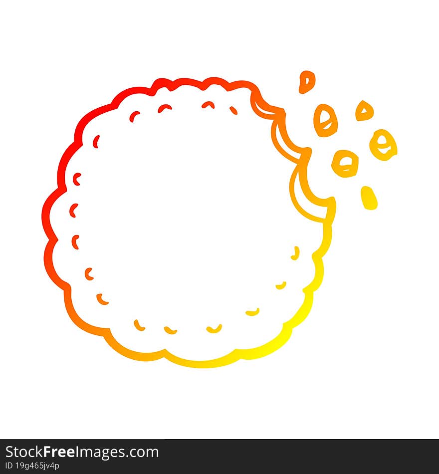 warm gradient line drawing cartoon cookie