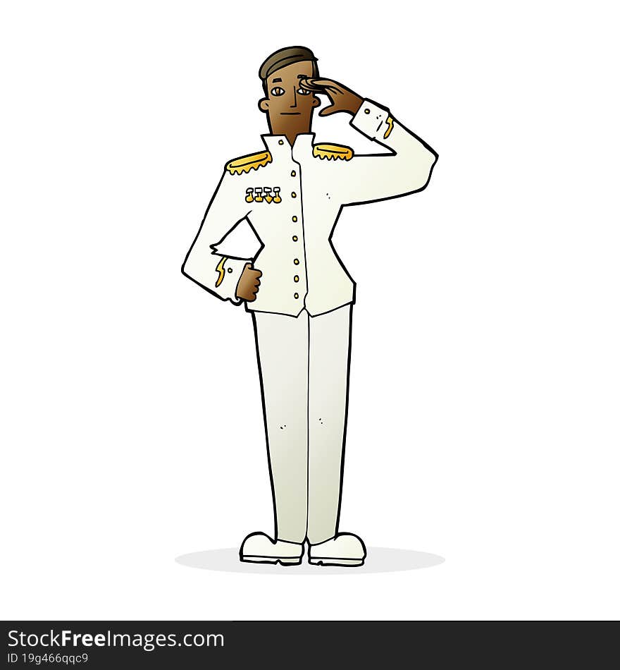 cartoon military man in dress uniform