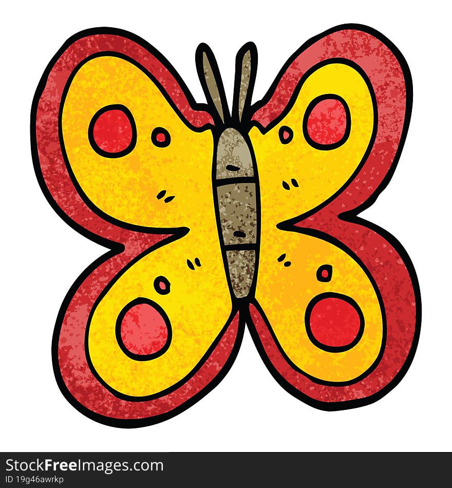 cartoon doodle huge butterfly