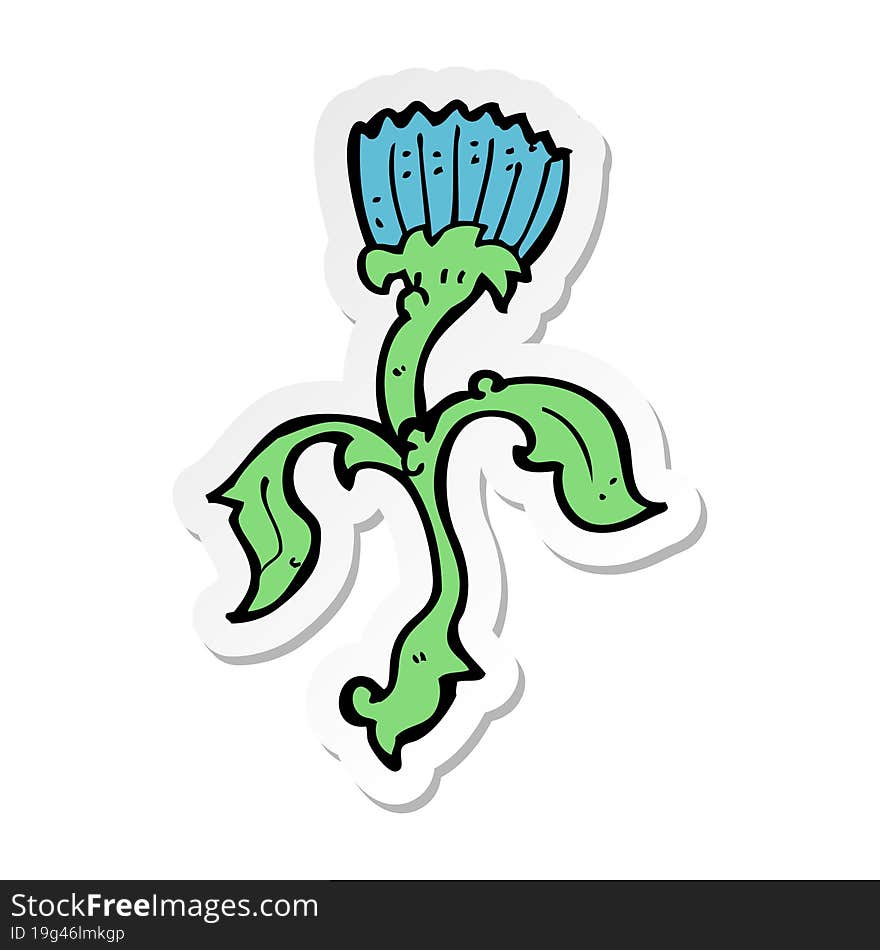 sticker of a cartoon flower