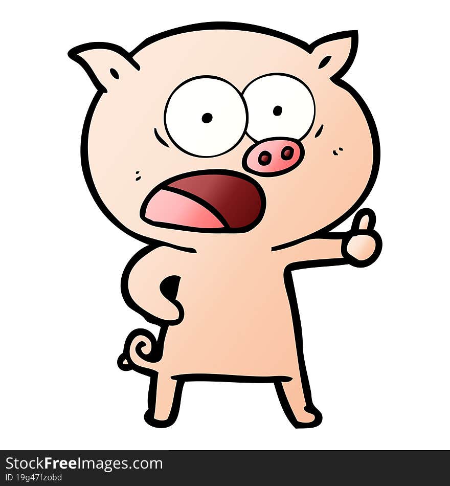 cartoon pig shouting. cartoon pig shouting