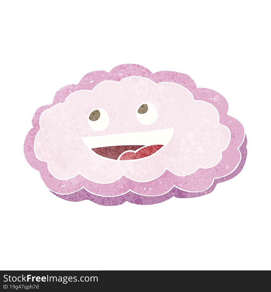 cartoon happy pink cloud