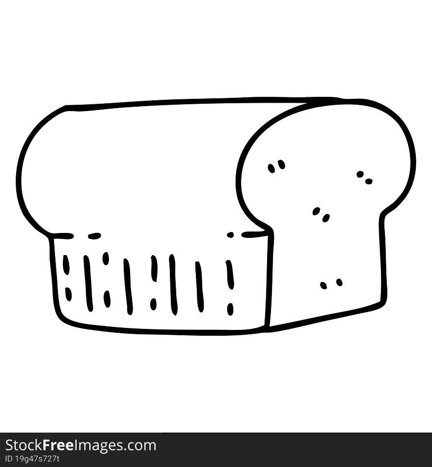 line doodle loaf of wholegrain bread. line doodle loaf of wholegrain bread