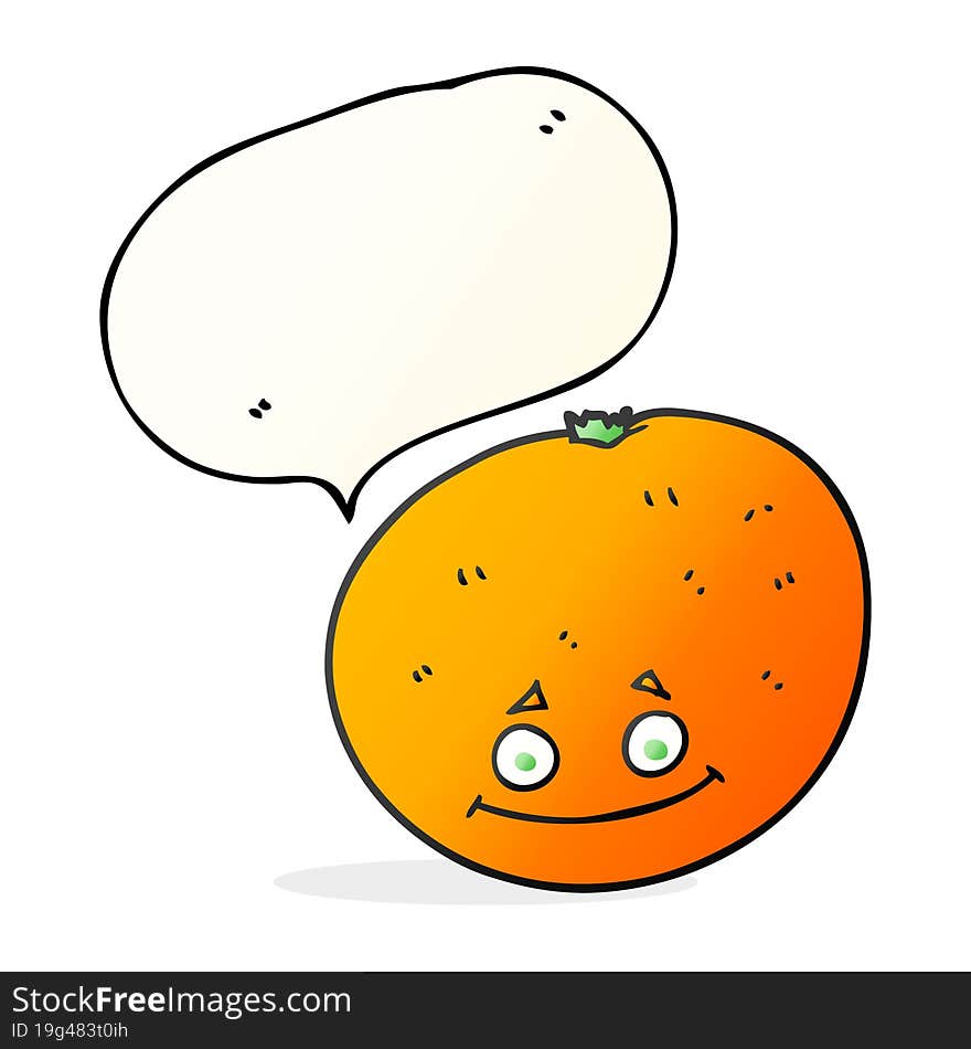 freehand drawn speech bubble cartoon orange