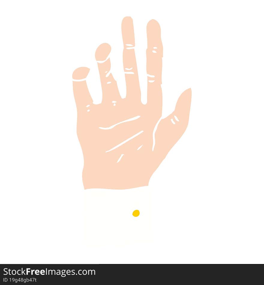 Flat Color Illustration Of A Cartoon Hand Reaching