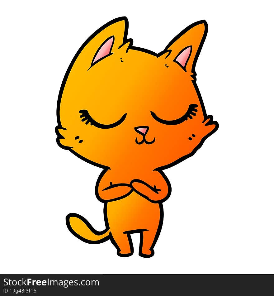 calm cartoon cat. calm cartoon cat