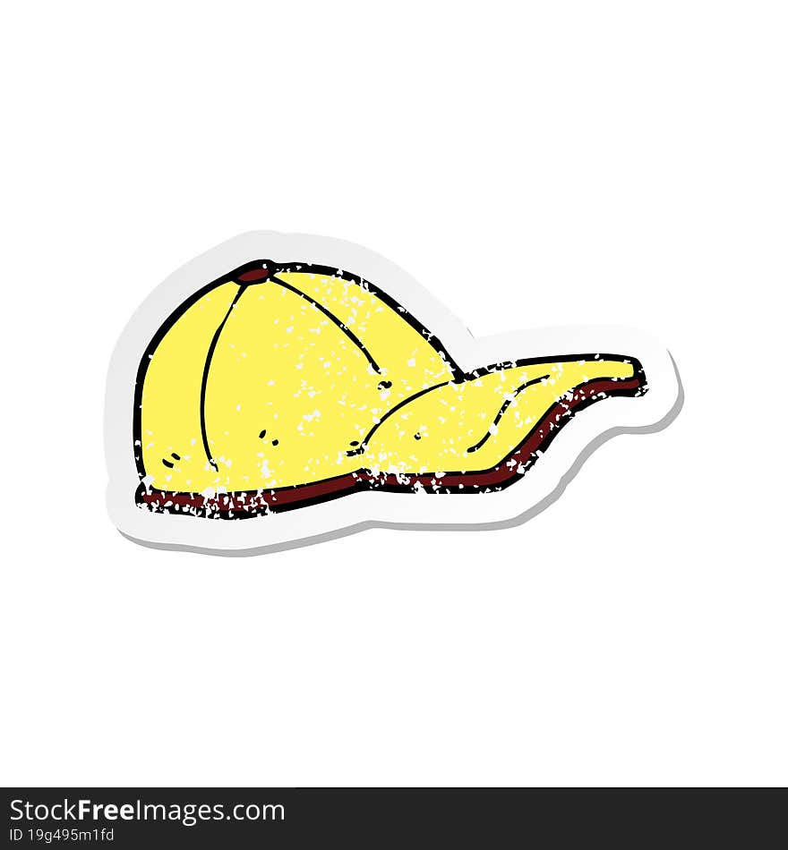 retro distressed sticker of a cartoon cap