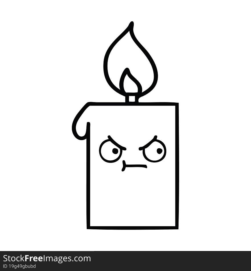 line drawing cartoon lit candle