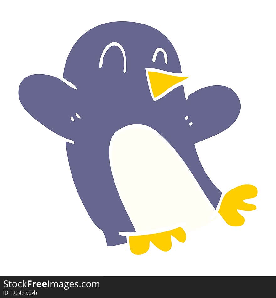 cartoon doodle christmas penguin