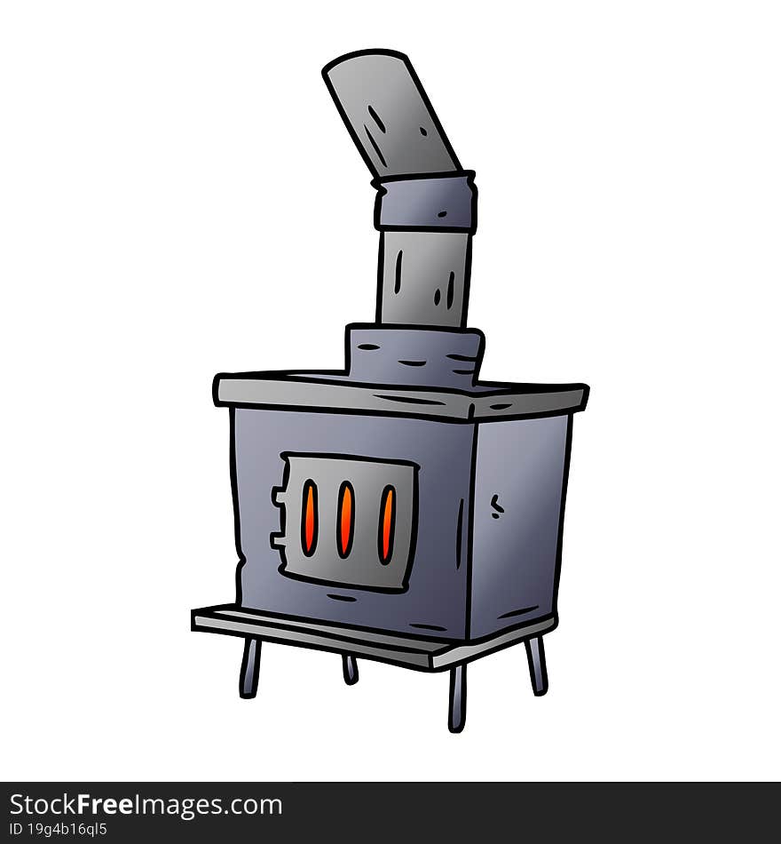 gradient cartoon doodle of a house furnace