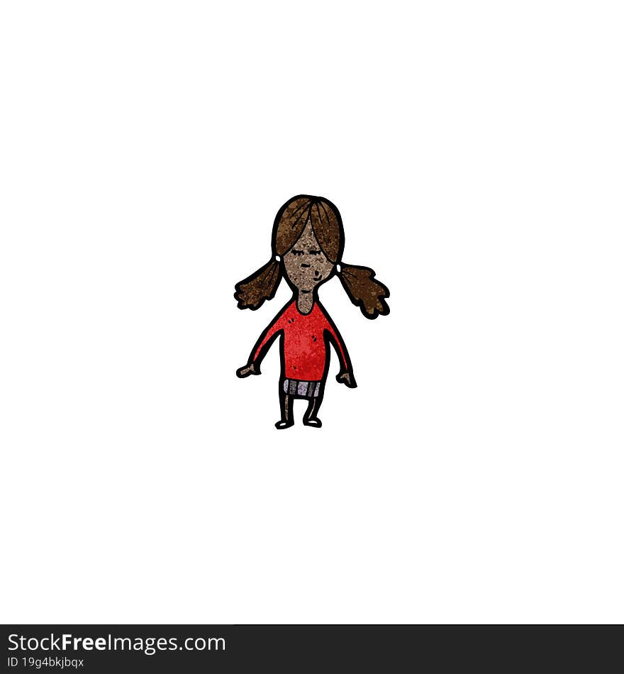 Cartoon Girl With Pig Tails