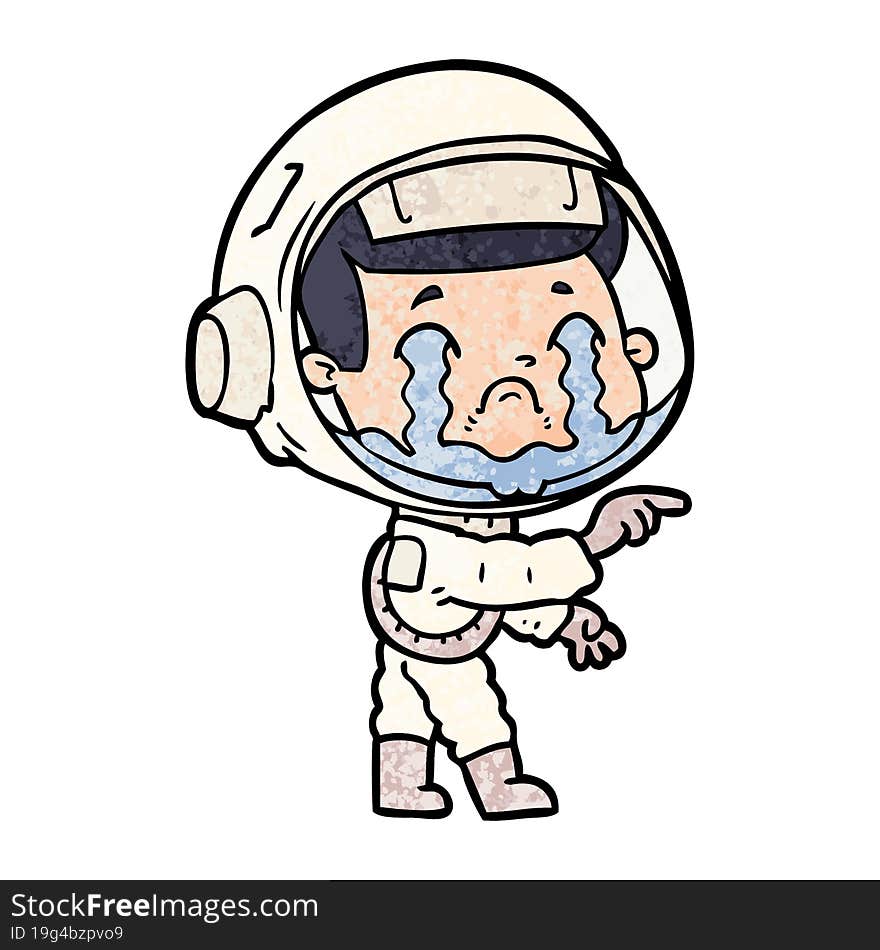 cartoon crying astronaut. cartoon crying astronaut