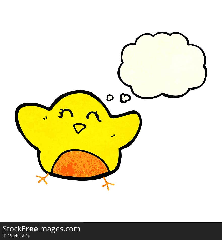 cartoon bird with thought bubble