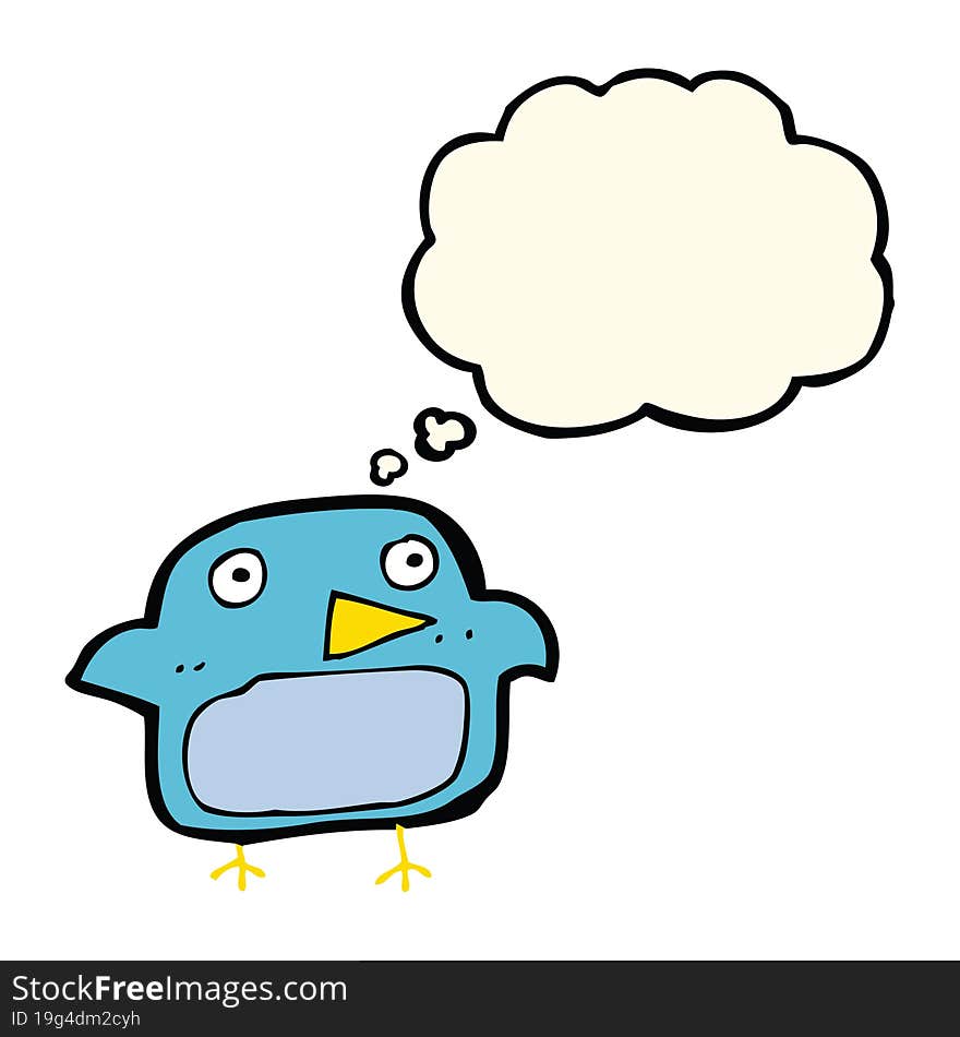 Cartoon Bluebird With Thought Bubble