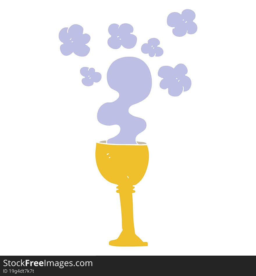 flat color illustration of a cartoon spooky halloween goblet