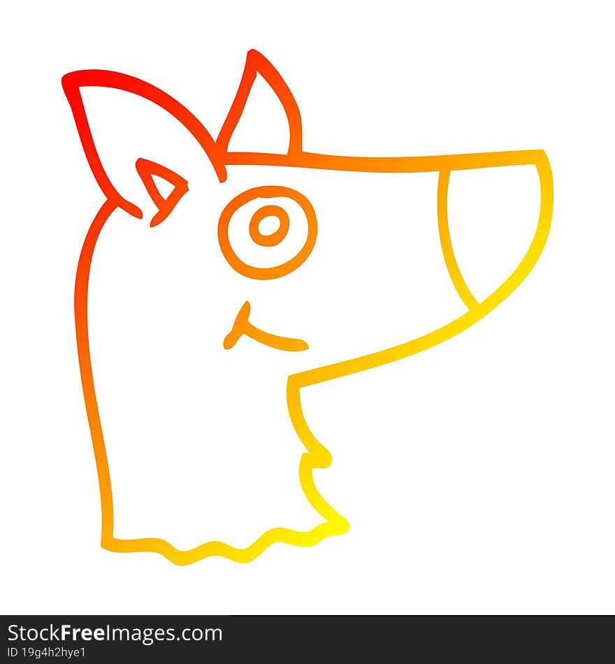 warm gradient line drawing cartoon happy dog