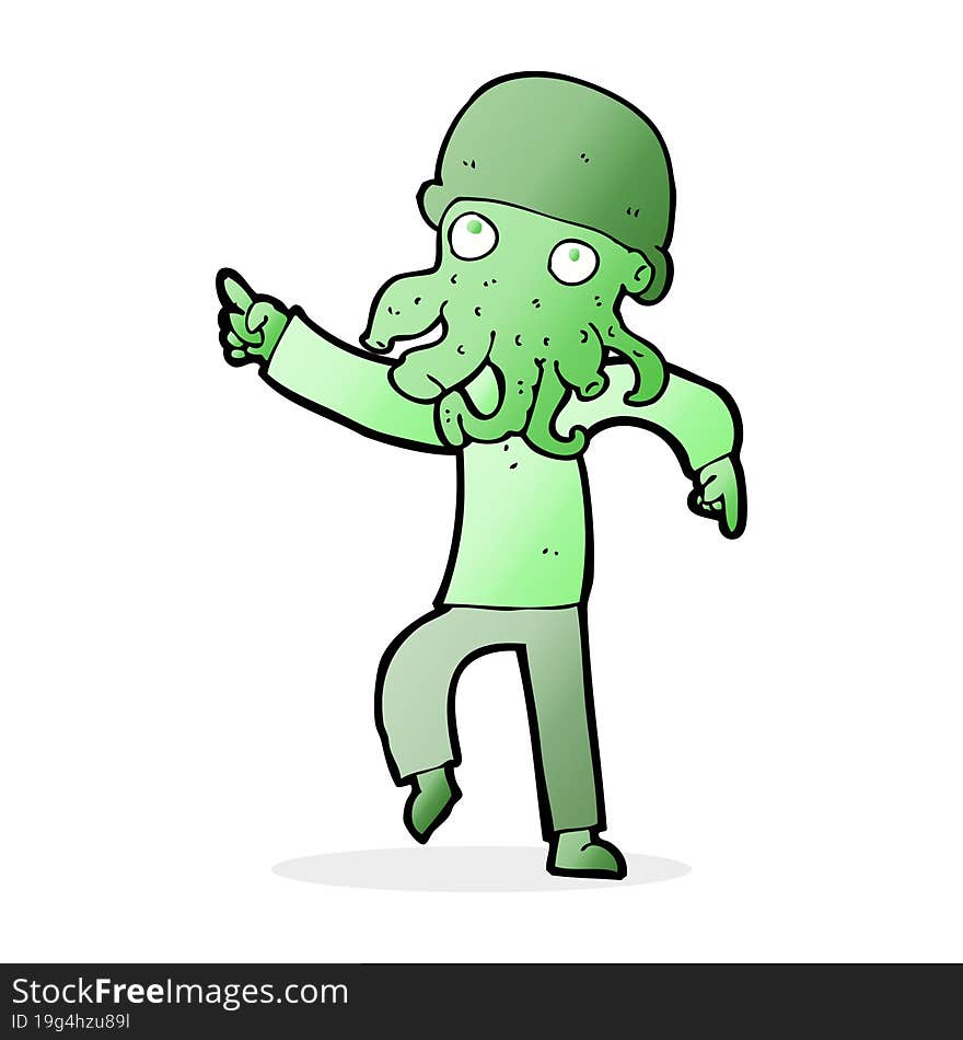 cartoon alien man dancing