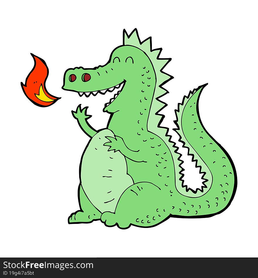 cartoon fire breathing dragon