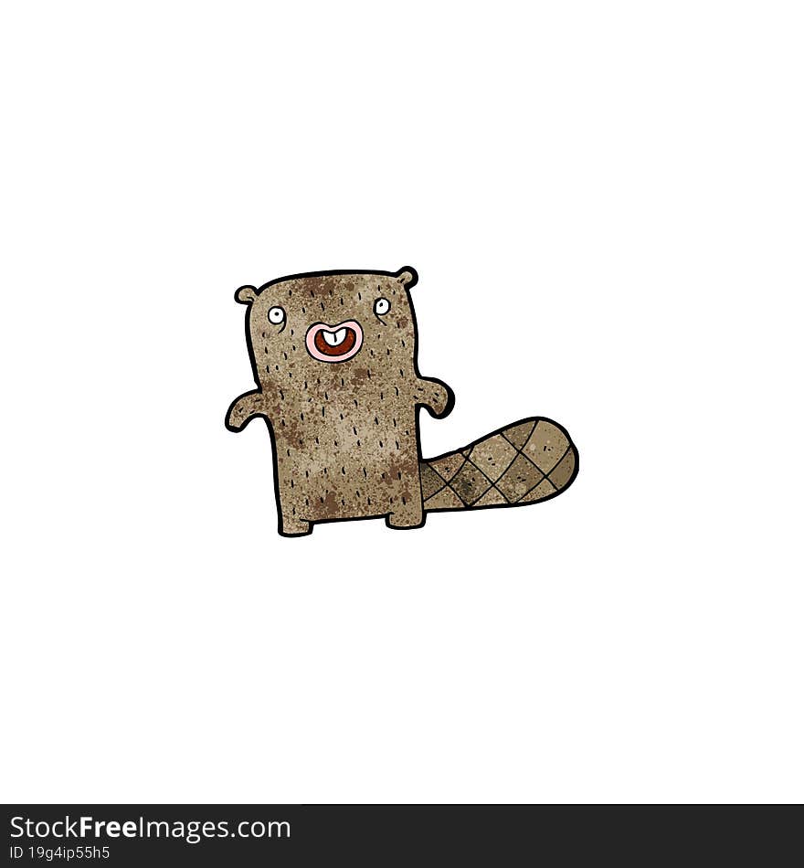 Funny Cartoon Beaver