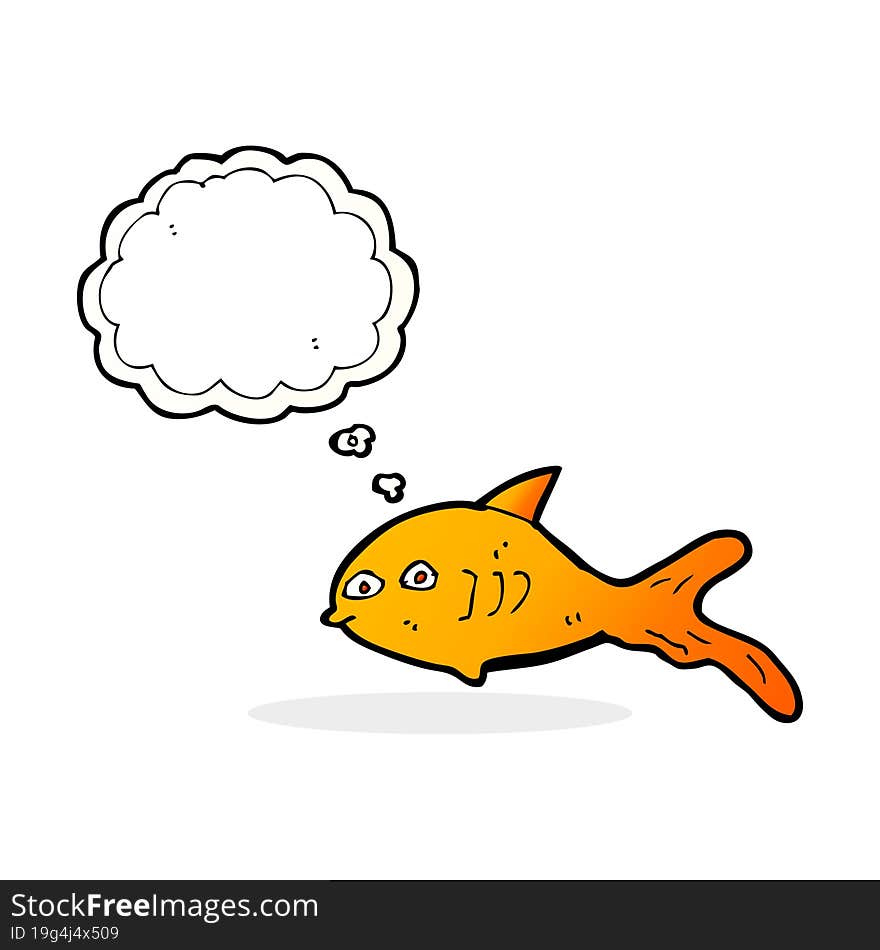 cartoon fish with thought bubble