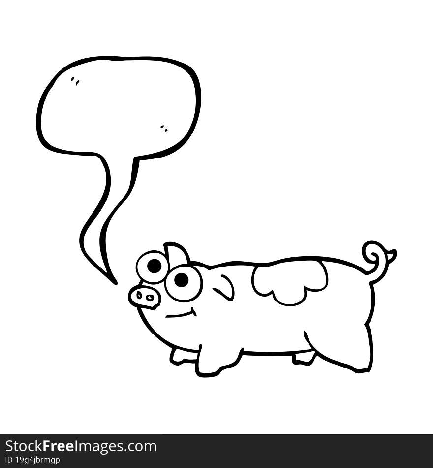 speech bubble cartoon pig