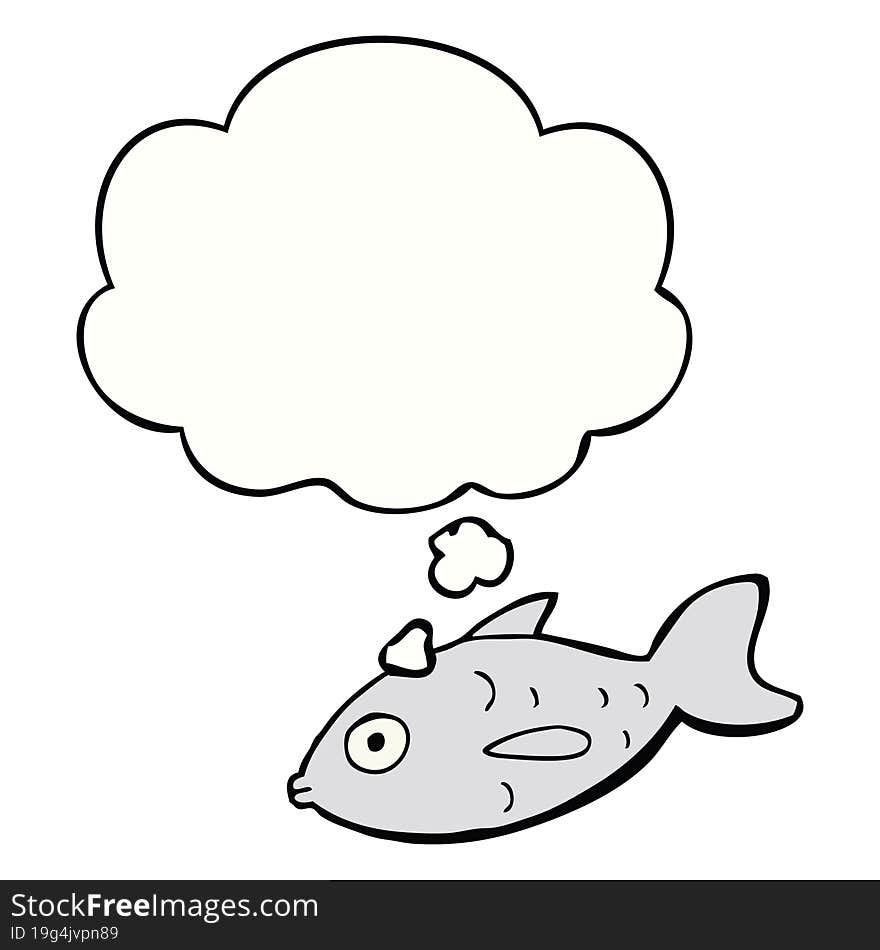 Cartoon Fish And Thought Bubble